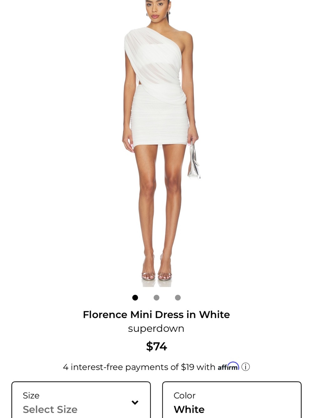 superdown One-Shoulder Mini Dress in White